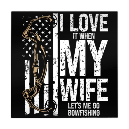 Bowfishing I love my Wife Bow Hunter Fisherman Mahjong Mats