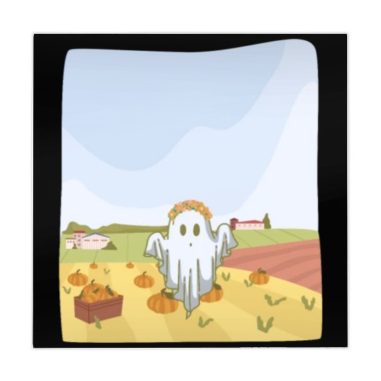 Retro Pumpkin Farm Ghost For A Trick Or Treat Mahjong Mats