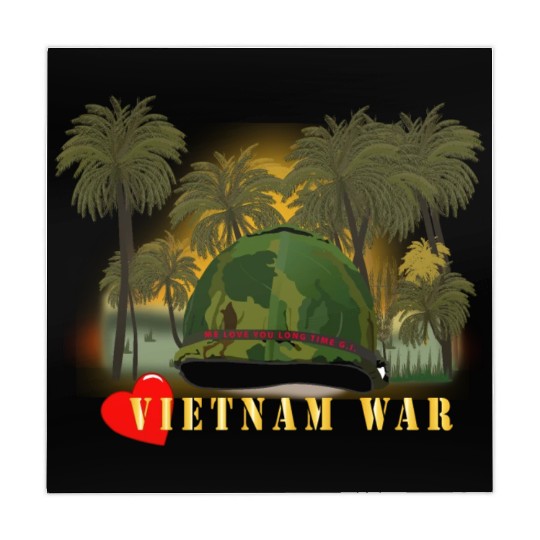 Vietnam Era Helmet Cover - MELOVEYOULONGTIME GI w Mahjong Mats
