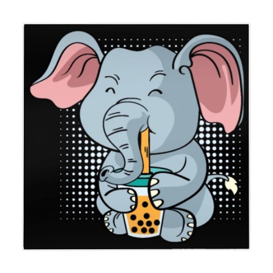 Elephant Bubble Tea Zookeeper Gift Mahjong Mats