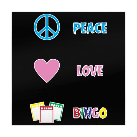 Bingo Game Player Peace Love Bingo Mahjong Mats