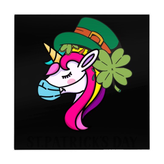 Toddler Girls St Patricks Day Rainbow Unicorn Face Mahjong Mats