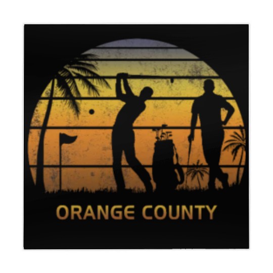 Retro Orange County Golf Golfing Fan Golfer Gift Mahjong Mats
