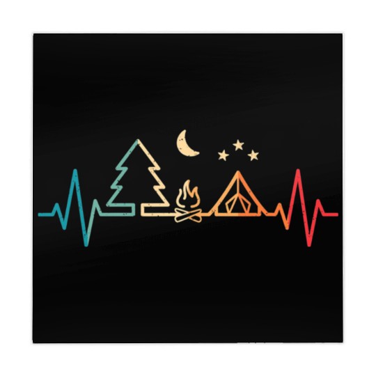 Retro Camping Outdoor Heartbeat Nature Camper Mahjong Mats