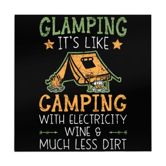 Glamping It's Like Camping With Electricity Camper Mahjong Mats