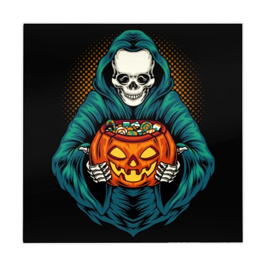 Grim Reaper With Scary Pumpkin - Halloween Mahjong Mats