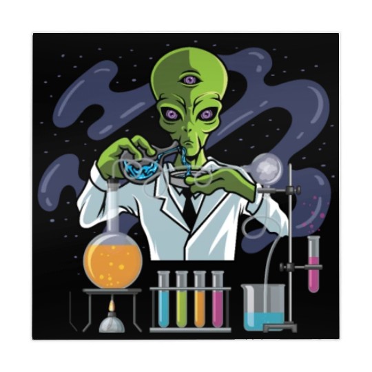 Psychedelic Alien Lab Technician Gift Mahjong Mats