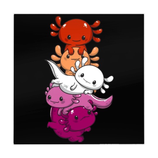 Subtle Lesbian Pride Flag Kawaii Axolotl LGBTQ Mahjong Mats