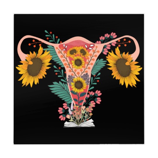 Woman Flower Uterus Feminism sunflower book Mahjong Mats