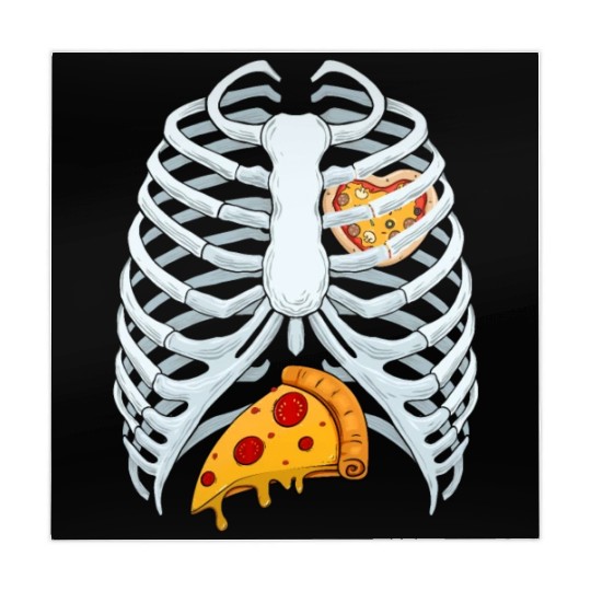 Funny PIzza Skeleton Rib Cage Halloween Costume Mahjong Mats