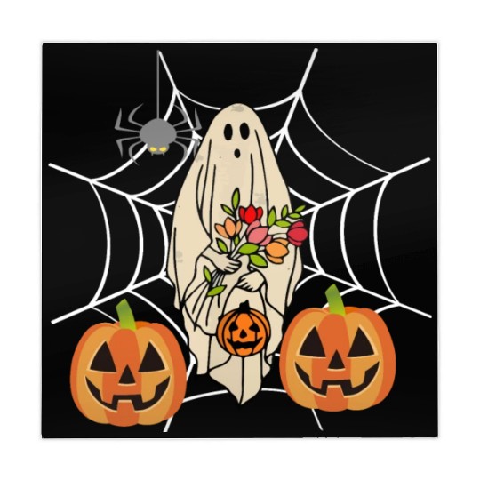 Halloween Costume Floral Ghost Pumpkin SpiderWeb Mahjong Mats