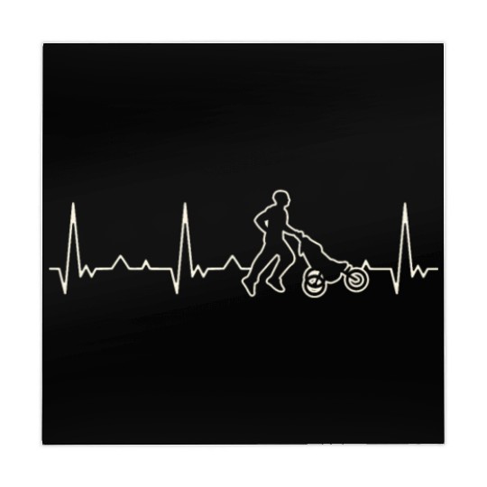 Father Running With Baby Carriage. Heart. Love. Mahjong Mats