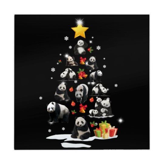 Panda Christmas Tree Panda Xmas Funny Gift Mahjong Mats