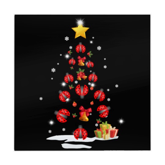 Lady Bug Christmas Tree Lady Bug Xmas Funny Gift Mahjong Mats