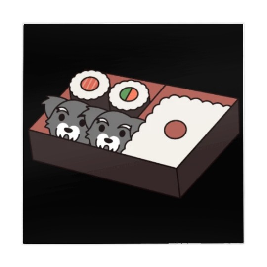 Sushi Bento Box Schnauzer Mahjong Mats
