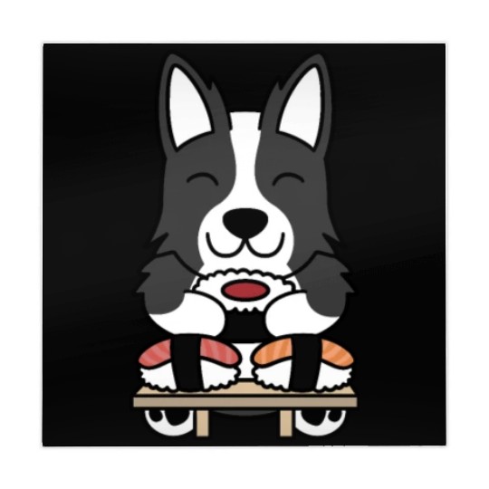 Sushi Lover Border Collie Mahjong Mats