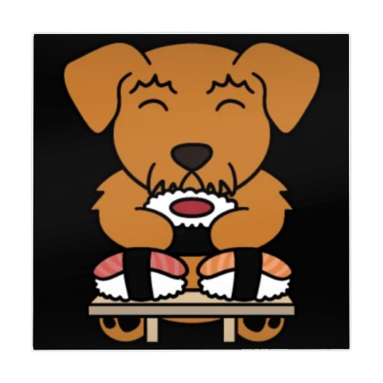 Sushi Lover Airedale Terrier Mahjong Mats