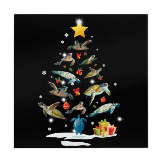 Turtle Christmas Tree Turtle Xmas Funny Gift Mahjong Mats