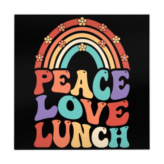 Peace Love Lunch LADY Retro Groovy Back To School Mahjong Mats
