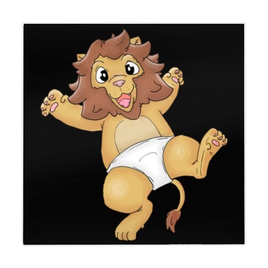 Cute Lion Baby in Diapers Design (ideal gift) Mahjong Mats