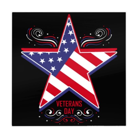 Big Star In Us Flag Colors For Veterans Day Mahjong Mats