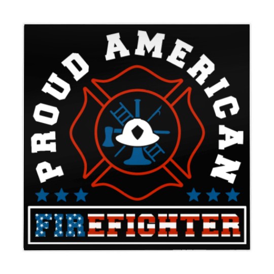 Proud American Firefighter Firetruck US Flag Mahjong Mats