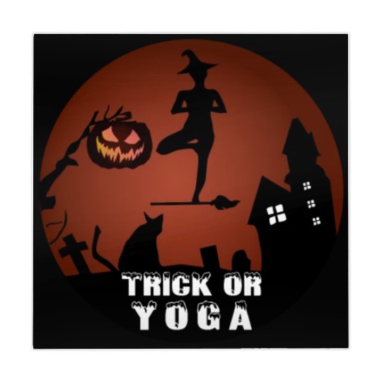 yoga trick halloween pumpkin costume creepy funny Mahjong Mats