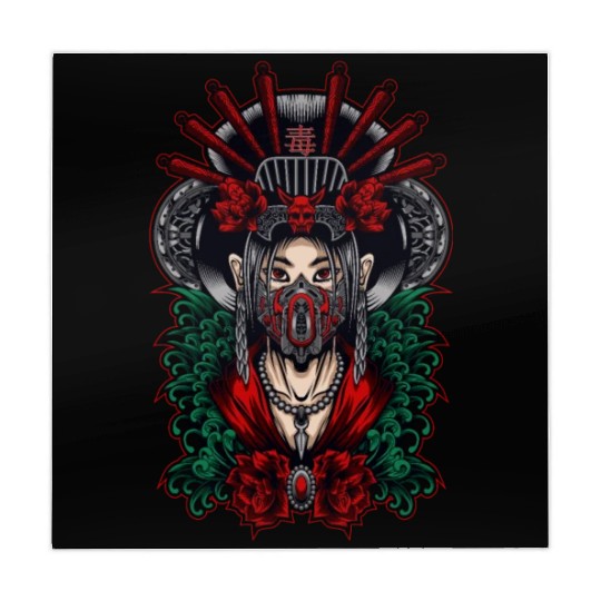 Toxic Geisha Gasmask Woman Warrior Fighter slayer Mahjong Mats