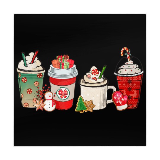 Merry Christmas Coffee Snowman Latte Peppermint Mahjong Mats