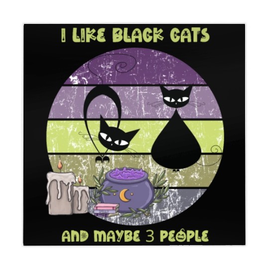Halloween Funny Black Cats Purple Sunset Mahjong Mats