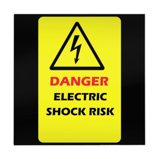 Danger Electrical shock Risk Yellow warning Label Mahjong Mats