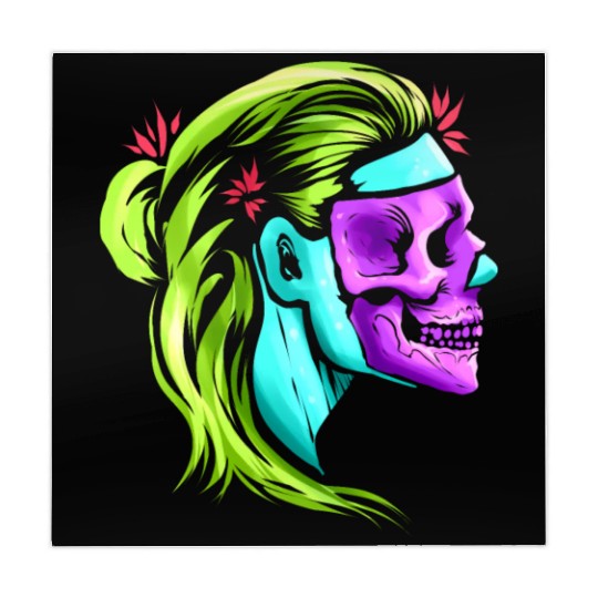 Female Skull Reaper Mask Day Of The Dead Mahjong Mats