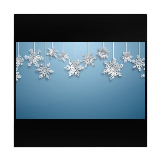 Elegant Hanging Snowflakes Light Blue Mahjong Mats