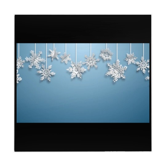 Elegant Hanging Snowflakes Light Blue Mahjong Mats