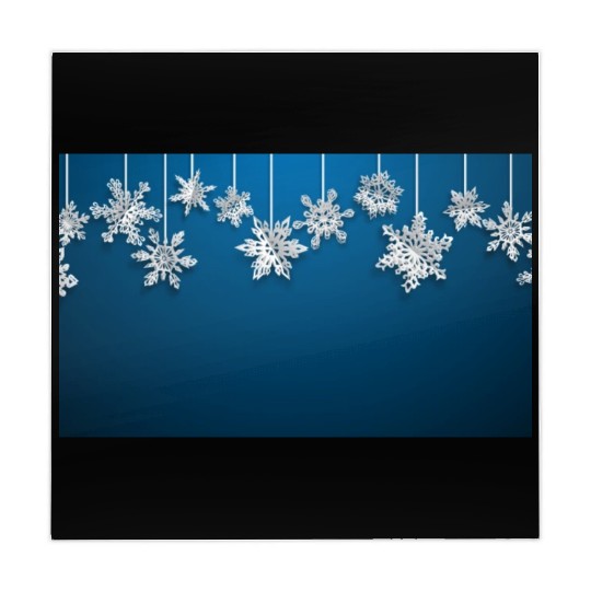 Elegant Hanging Snowflakes Navy Blue Mahjong Mats
