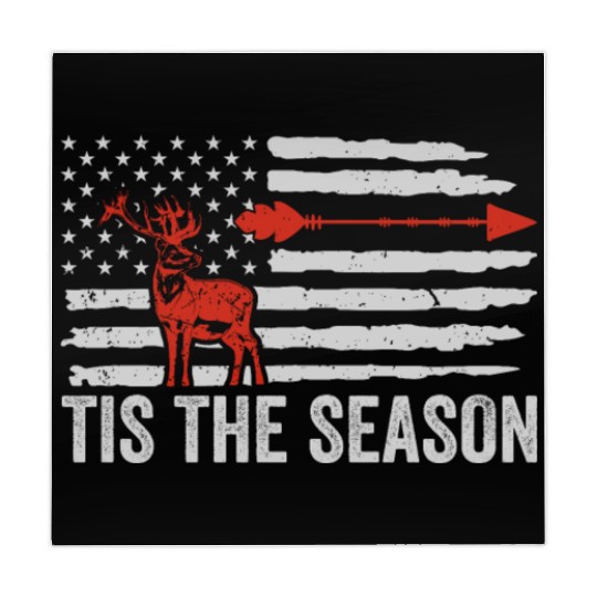 Tis The Season American Flag Dear Hunting Mahjong Mats