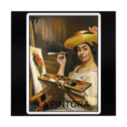 La Pintora The Painter Card Mexican Lottery Card Mahjong Mats