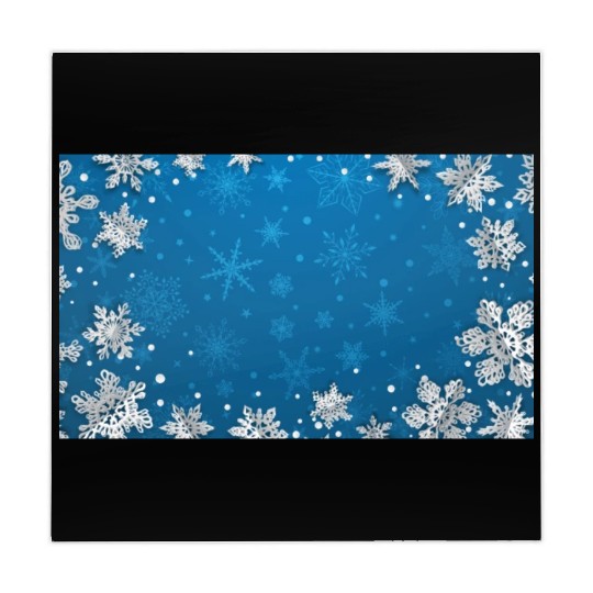 Winter Snowflakes Navy Blue Pattern Mahjong Mats