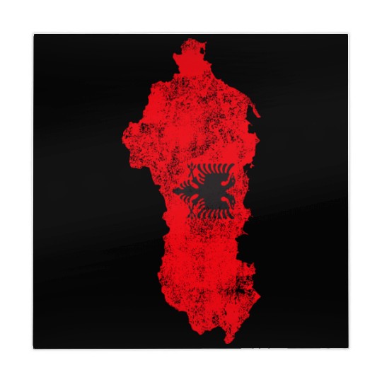 Albania Flag Country Outline Shape Mahjong Mats