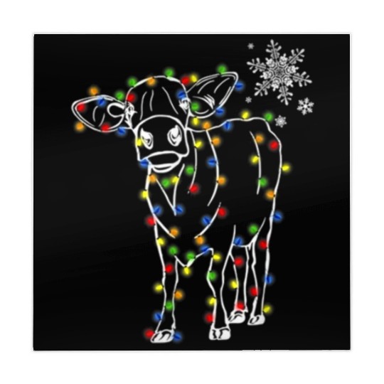 Cow Christmas Light Tree Cow Xmas Snow Lover Mahjong Mats