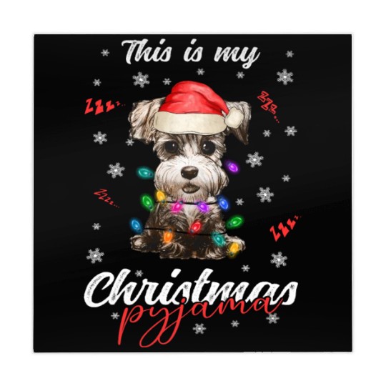 Winter Christmas Pyjama Miniature Schnauzer Mahjong Mats