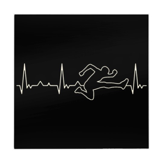 Hurdles Man Running . Heart. Love. EKG. Pulse. Mahjong Mats