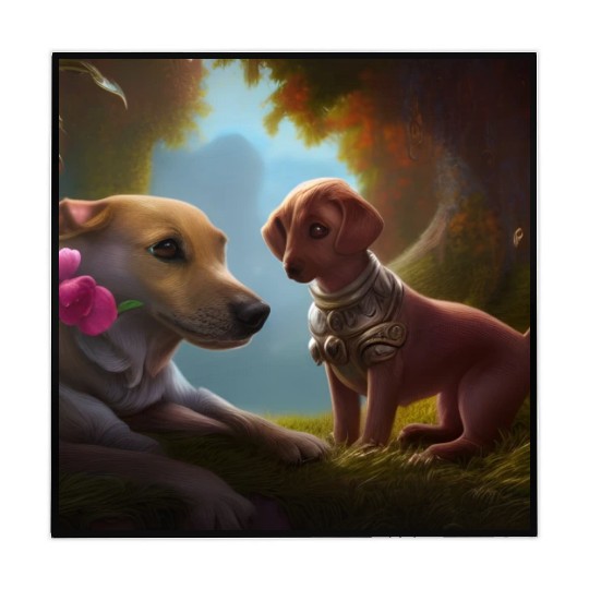 Puppy Love Cute Puppies with A Little Steampunk Mahjong Mats