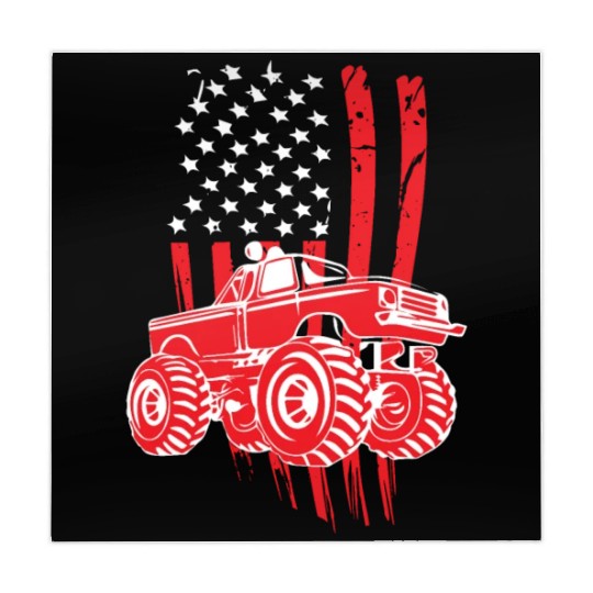 Patriotic American Monster Truck Tricks Stunts Mahjong Mats
