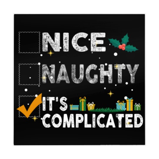 Nice Naughty It's Complicated Christmas List Santa Mahjong Mats