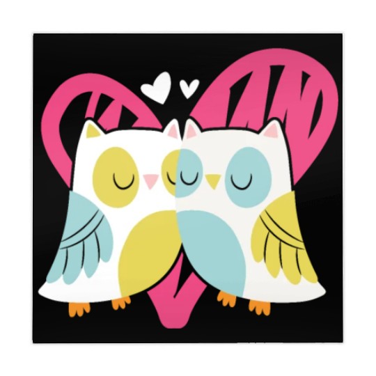 Owl Valentines Day Hearts Day Cupid Bird Lover Mahjong Mats