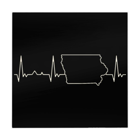 Iowa State USA. Heart. Love. EKG. Pulse. Beat. Mahjong Mats