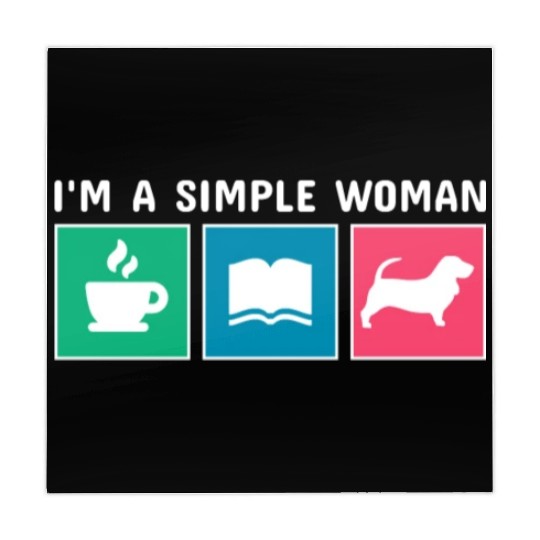 Coffee Books Basset Hound I'm A Simple Woman Mahjong Mats