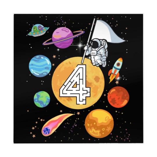 Kids 4 Years Old Astronaut Four Birthday Boy Mahjong Mats