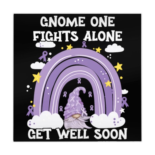 Gnome One Fights Alone Lavender Cancer Mahjong Mats